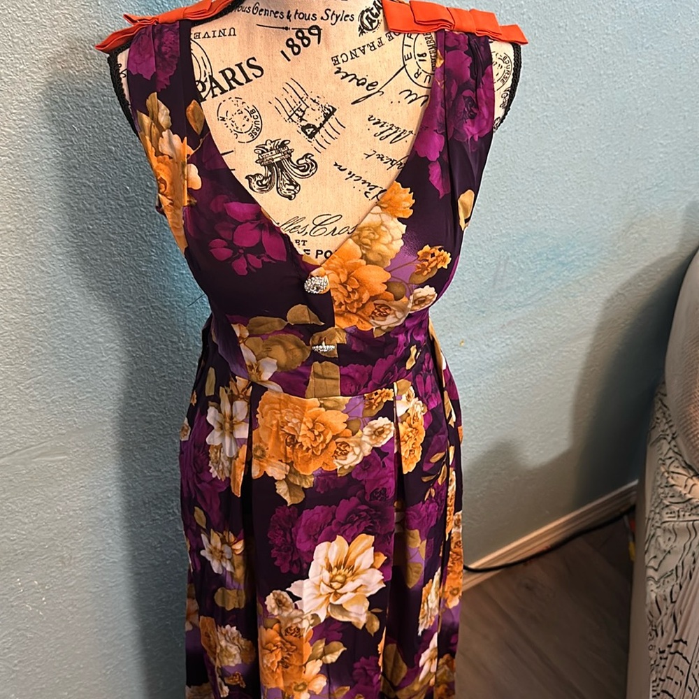 FLORAL in purple!!! with paded bra, smocked in the back!!!